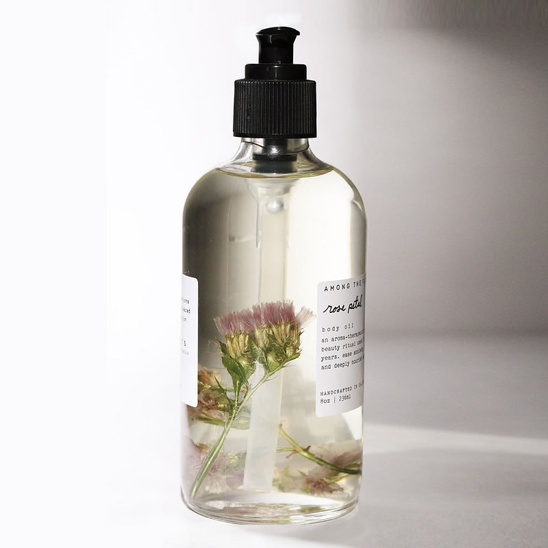 among the flowers rose petal body oil 4