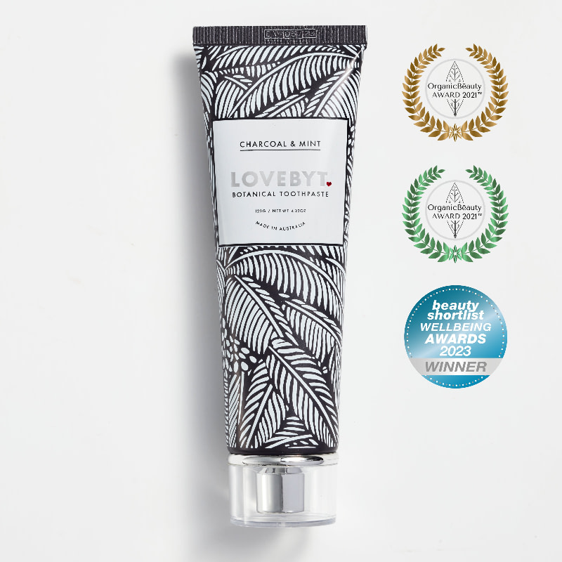 Lovebyt charcoal and mint toothpaste