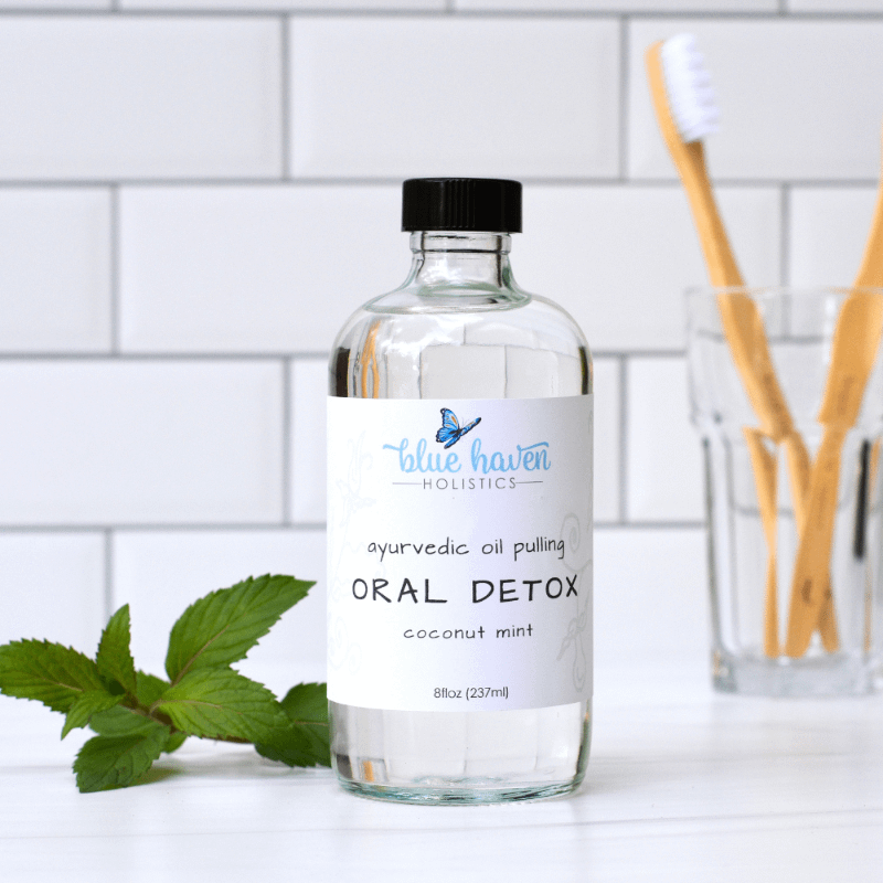 blue haven holistics oil pulling mouthwash coconut mint 1