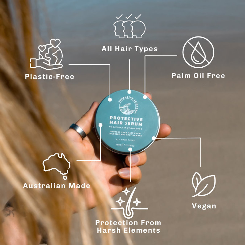 Sunbutter Protective Rosemary Hair Serum Feature