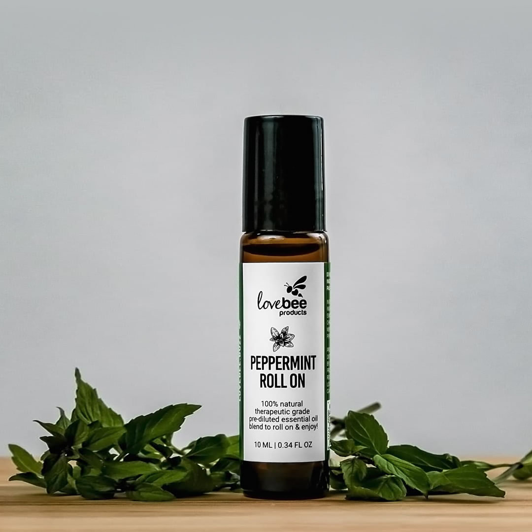 Lovebee-Essential Oil Roll Ons-Peppermint-10ml-1080 Lovebee Essential Oil Roll Ons Peppermint 10ml 1080